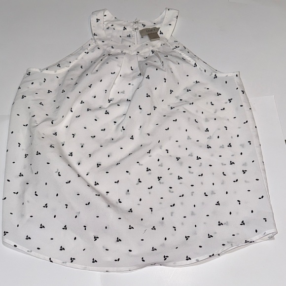 LOFT Sleeveless Halter Top Size XS Petite Lightweight Black and White Office - Picture 2 of 4